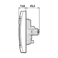 TV/RF Antennendose / Durchgangsdose mit zwei Ausgängen inkl.Rahmen (komplett) Weiß (RAL 9003)