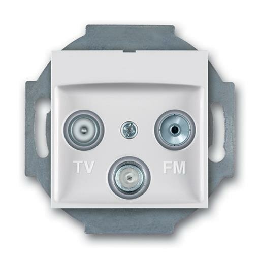 TV/RF/SAT Antennendose  / Abschlußdose mit drei Ausgängen Einsatz ohne Rahmen Weiß (RAL 9003)