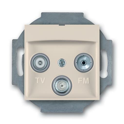 TV/RF/SAT Antennendose  / Abschlußdose mit drei Ausgängen Einsatz ohne Rahmen Beige (RAL 1013)