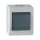 Ein/Aus Schalter Aufputz Wippschalter 230V~/10AX IP 44 (Grau mit Wippe in Anthrazit) mit Einsatz und Schraubklemme