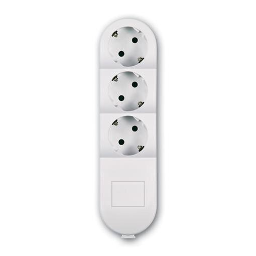3-fach Schutzkontakt Steckdosenleiste 16A/ 250V~ (5 m Verbindungskabel) Weiß (RAL 9003)