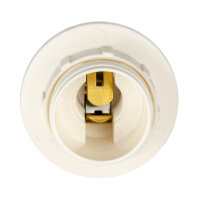 E14 Lampenfassung (PBT), Gewindefassung (kurze Version) mit Einbauring Weiß (RAL 9003)