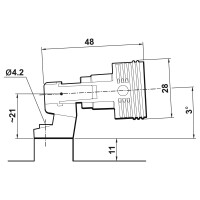 E14 Lampenfassung (PBT), Gewindefassung mit Halterung, Sockel mit 4,2 mm Schraubenloch Wei&szlig; (RAL 9003)
