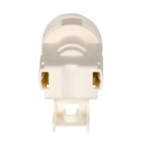E14 Lampenfassung (PBT), Gewindefassung mit Halterung, Sockel mit 4,2 mm Schraubenloch Weiß (RAL 9003)