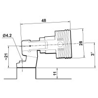 E14 Lampenfassung (PBT), Gewindefassung mit Halterung, Sockel mit 4,2 mm Schraubenloch Schwarz