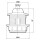 E27 Lampenfassung (PBT), Gewindefassung mit festem Lampenschirmkragen und Einbauring Schwarz