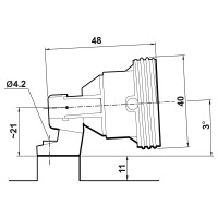 E27 Lampenfassung (PBT), Gewindefassung mit Halterung, Sockel mit 4,2 mm Schraubenloch Wei&szlig; (RAL 9003)