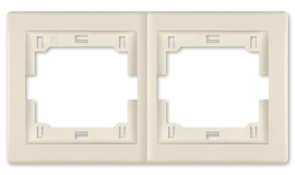 Kopie von Abdeckrahmen 2-fach Prestige Line / horizontal (mit Zwischenrahmen) Beige (RAL 1013)