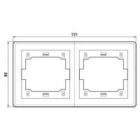 Kopie von Abdeckrahmen 2-fach Prestige Line / horizontal (mit Zwischenrahmen) Beige (RAL 1013)