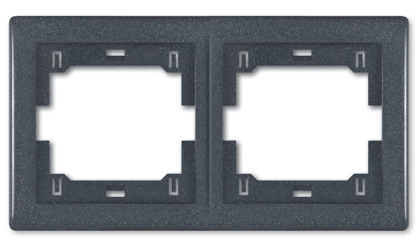 Kopie von Abdeckrahmen 2-fach Prestige Line / horizontal (mit Zwischenrahmen) Graphit (RAL 7021)