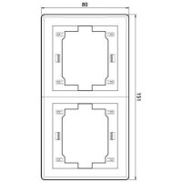 Abdeckrahmen 2-fach Prestige Line / vertikal (mit Zwischenrahmen) Beige (RAL 1013)