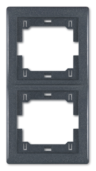 Abdeckrahmen 2-fach Prestige Line / vertikal (mit Zwischenrahmen) Graphit (RAL 7021)