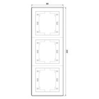 Abdeckrahmen 3-fach Prestige Line / vertikal (mit Zwischenrahmen) Beige (RAL 1013)