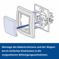 Schutzkontakt Steckdose mit transparenter Abdeckung 16A/250V~ inkl.Rahmen (komplett) Schwarz (Soft Touch)