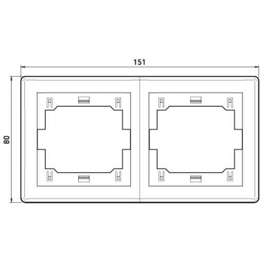 ALING-CONEL Abdeckrahmen 5-fach, Prestige Line, Horizontal – Silber/Graphit, Mit Zwischenrahmen