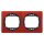 2-fach-Abdeckrahmen EON - horizontal, rot mit schwarzen Innenrahmen