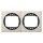 2-fach-Abdeckrahmen EON - horizontal, beige mit schwarzen Innenrahmen