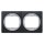 2-fach-Abdeckrahmen EON - horizontal, schwarz mit silbernen Innenrahmen