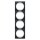 4-fach-Abdeckrahmen EON - vertikal, schwarz mit weißem Innenrahmen