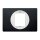 1-fach-Abdeckrahmen schmal EON - 80x120, schwarz mit weißen Innenrahmen